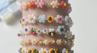 Beaded Bracelet Daisy Bracelet Flower Bracelet